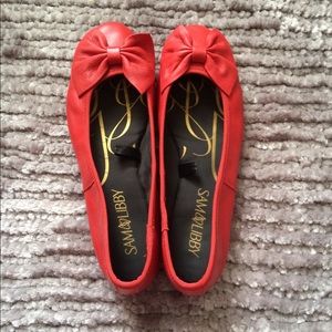 Sam & Libby Shoes, Red Bow Flats Size 6